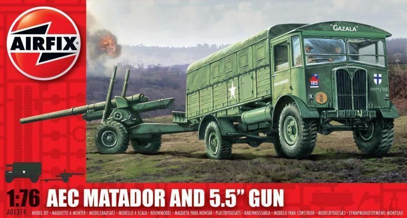 1/76 AEC Matador & 5.5 inch Gun