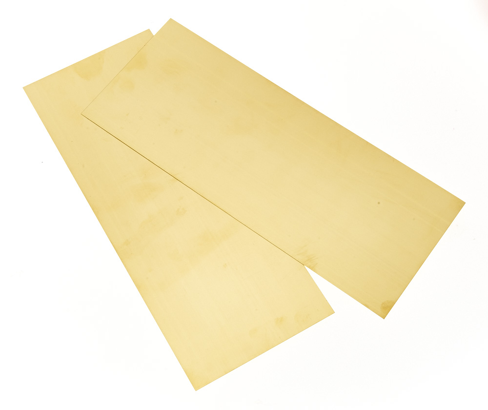 Brass Sheet Metal 100mm x 250mm x 0.12mm (2 pieces)