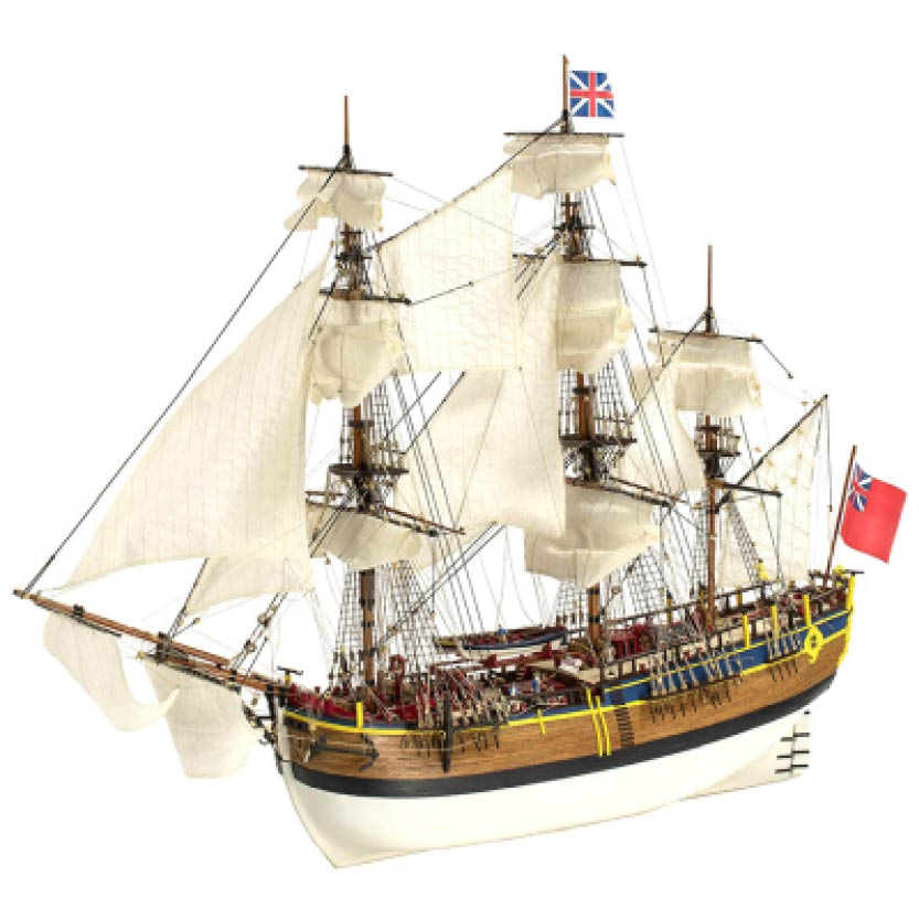 1/65 HMS Endeavour Wooden Model Ship Kit (Replaces ART 22516)