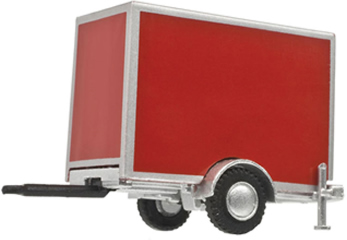 HO Standard Single Axle Box Trailer Assembled Red