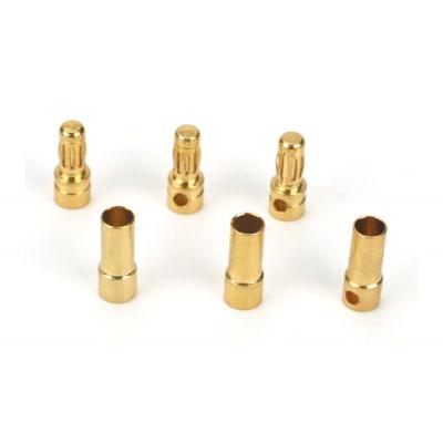 Gold Bullet Connector Set 3.5mm (3 pr) with Heatshrink