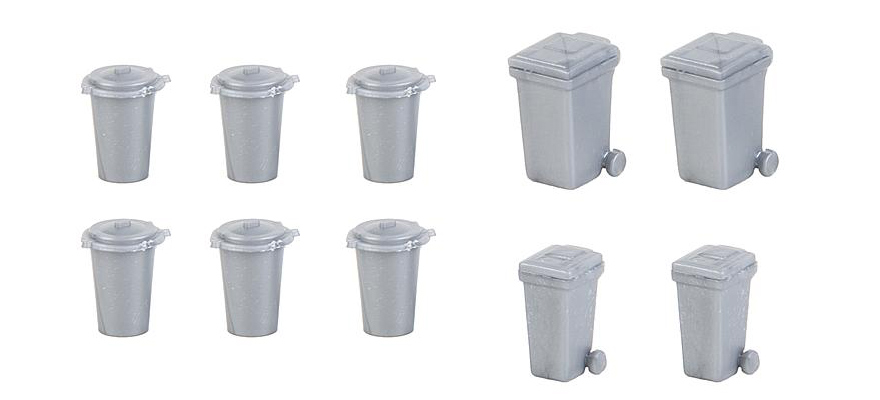 HO 10x Rubbish Bins