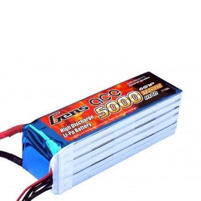 Gens ace 5000mah 22.2V 45C, 6S1P 157x64x49mm 782g EC5 Plug XH Balance