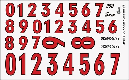 1/24-1/25 Stock Car Numbers #2 (Red)