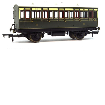 GWR, 4 Wheel Coach, 3rd Class, Fitted Lights, 1882 - Era 2/3