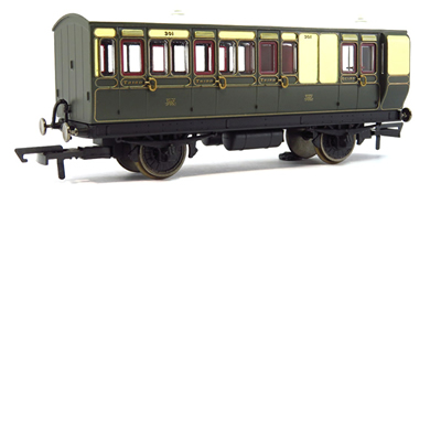 GWR, 4 Wheel Coach, Brake 3rd Class, Fitted Lights, 301 - Era 2/3