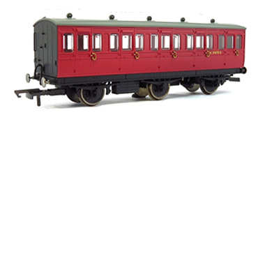 BR, 6 Wheel Coach, 3rd Class, Fitted Lights, E31070 - Era 4