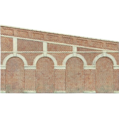 High Stepped Arched Retaining Walls x 2 (Red Brick)
