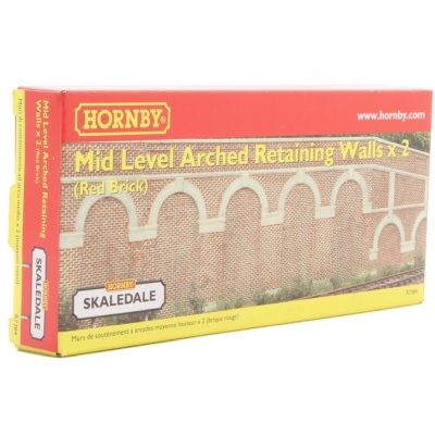 Mid Level Arched Retaining Walls x2 (Red Brick)
