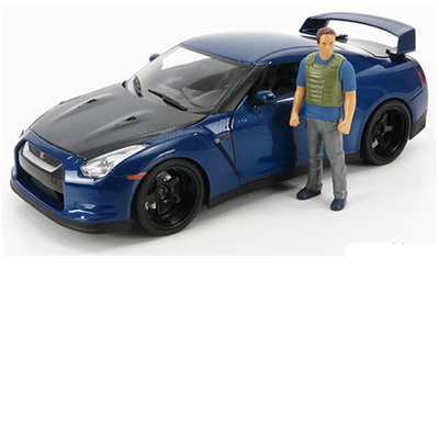 1/18 Fast and Furious Brians 2009 Nissan GT-R Blue with Figure