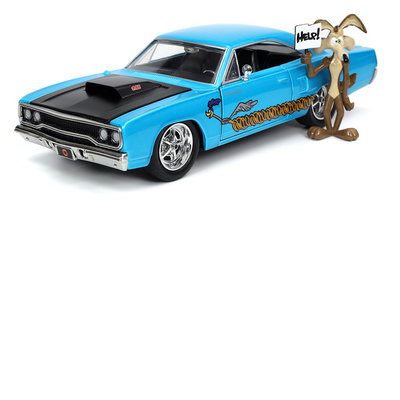 1/24 1970 Plymouth Road Runner With Wile E Coyote Figure Looney Tunes Hollywood