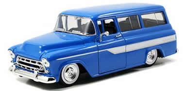 1/24 1957 Chevrolet Suburban Blue with White Stripes