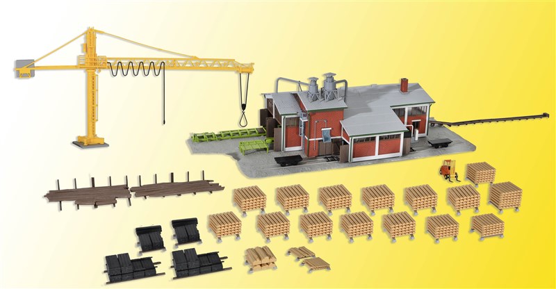HO Sawmill with interior