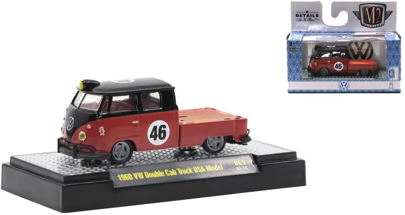 1/64 1960 VW Double Cab Truck - red/black