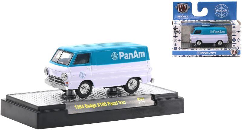 1/64 1964 Dodge A100 Panel Van - white/blue
