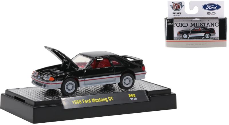1/64 1988 Ford Mustang GT - black/silver