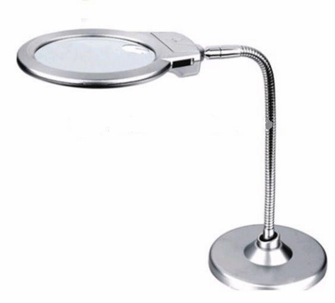 2X LED Desk Top Magnifier Gooseneck Lamp