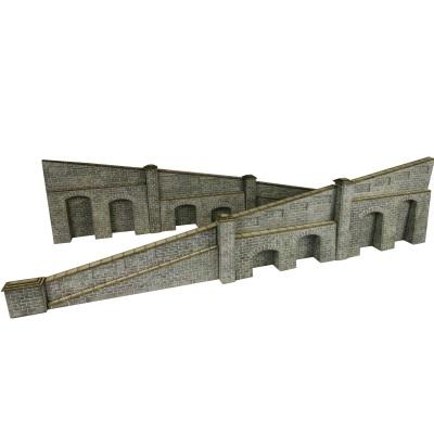 00/H0 Scale Tapered Retaining Wall in Stone