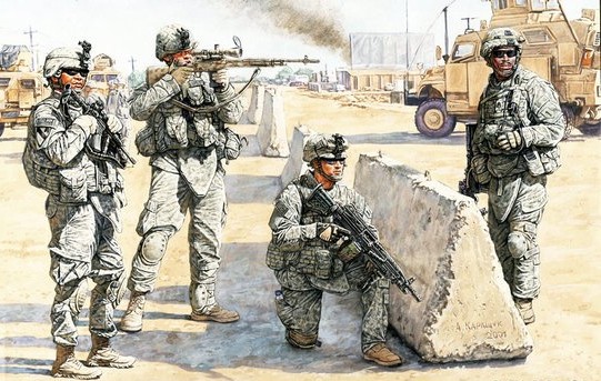 1/35 US Soldiers Check Point Iraq (4)
