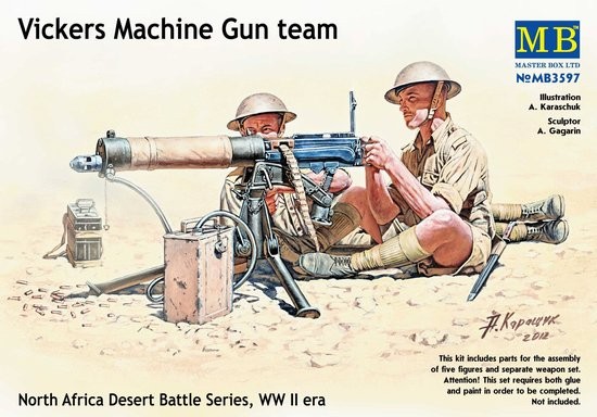 1/35 Vickers Machine Gen Team (4) w/Gun