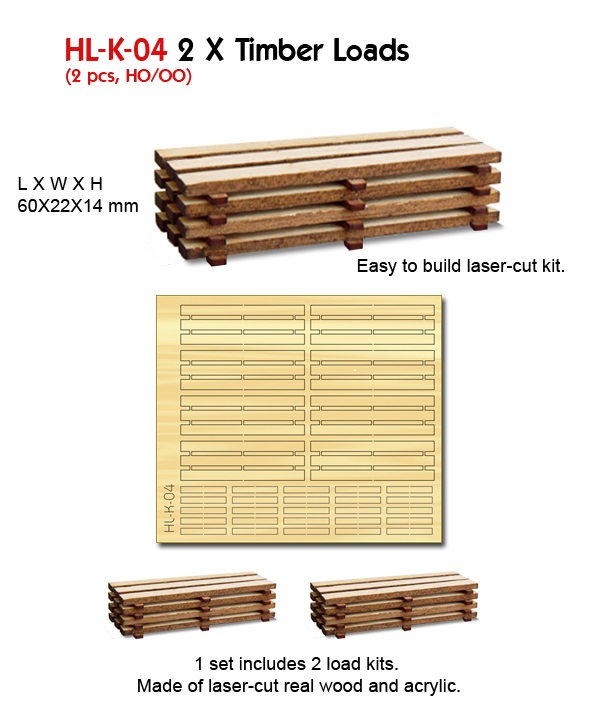HO/OO Timber load (2 pce)