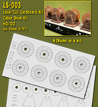 HO/OO Laser-Cut Cable Drums kit (4pce)