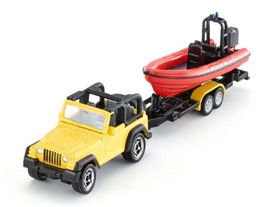 Acorn Models - Jeep Wrangler with Boat & Trailer