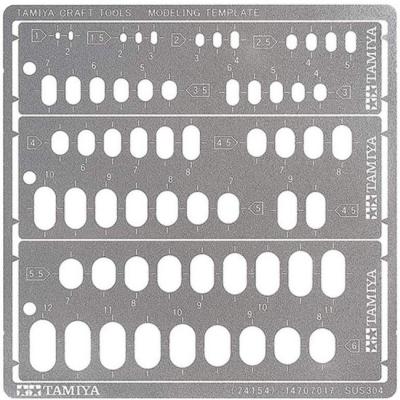 Tamiya Modelling Template Rounded Rectangle 1-6mm
