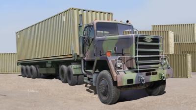 1/35 M915 Tractor with M872 Flatbed trailer & 40FT Container
