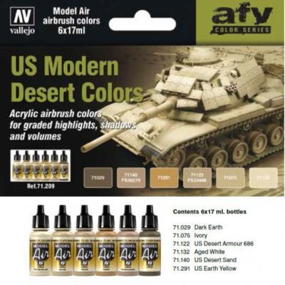 US Modern Desert Colours Model Air Set (6 x 17ml bottles)