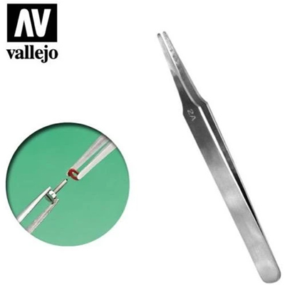 Flat Rounded stainless steel Tweezers