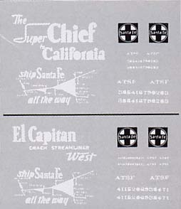 Santa Fe Boxcars-passenger decals