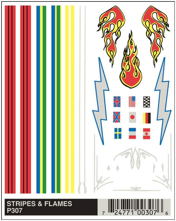 Stripes & Flames Dry Transfer decals
