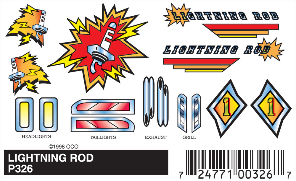 Lightning Rod Stick on decals