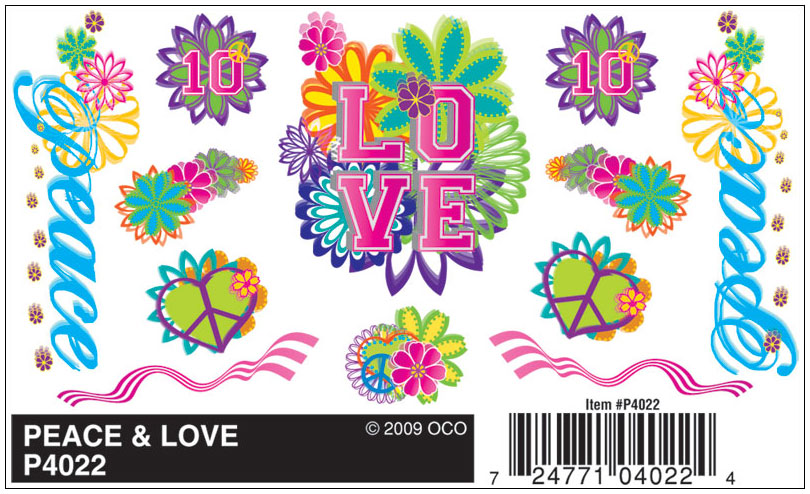 Peace & Love Dry Transfer decals
