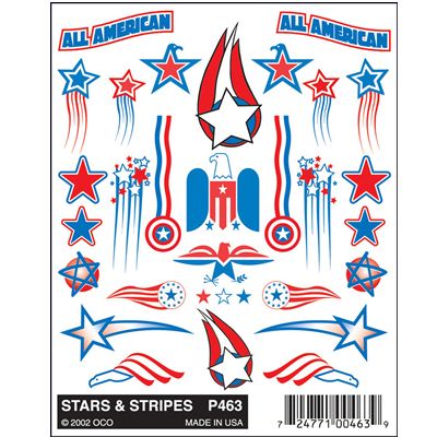 Stars & Stripes stick on decals