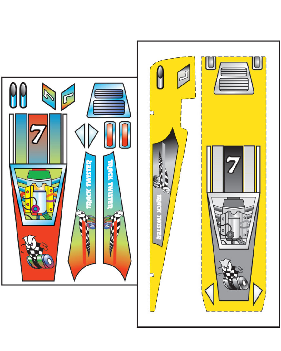 Track Twister Template & Stick on decals