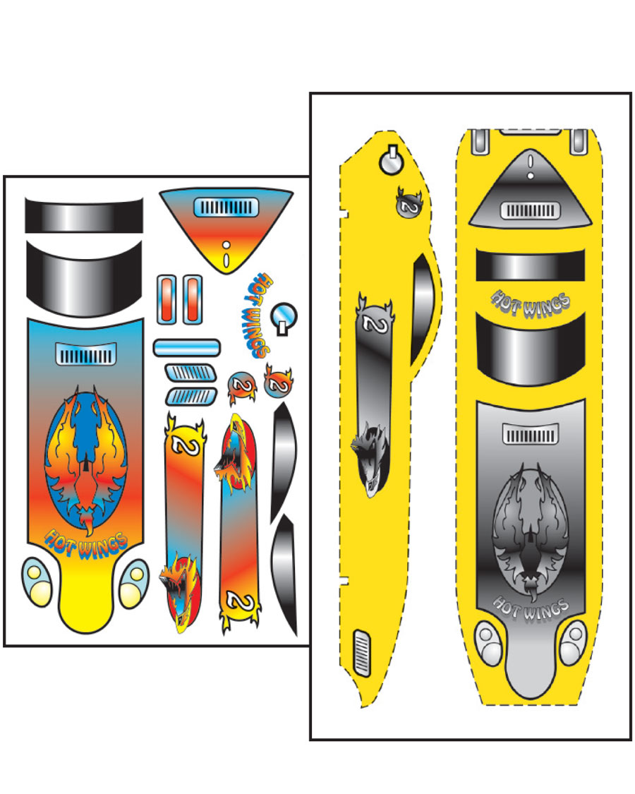 Hot Wings Template & Stick on Decals