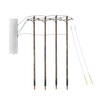 N Wired Poles Single Crossbar (4 poles per pack)