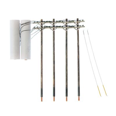 N Wired Poles Double Crossbar (4 poles per pack)